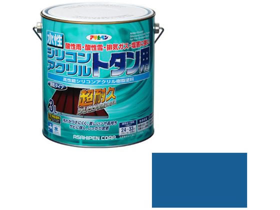 【お取り寄せ】アサヒペン 水性シリコンアクリルトタン用 3L スカイブルー 塗料 塗装 養生 内装 土木 建築資材