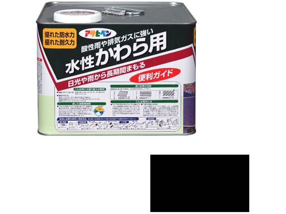 【お取り寄せ】アサヒペン 水溶性かわら用 7L スレート黒いこと 絵の具 ペンキ塗り 息抜き 室内装飾 土木 組み立てる原材料