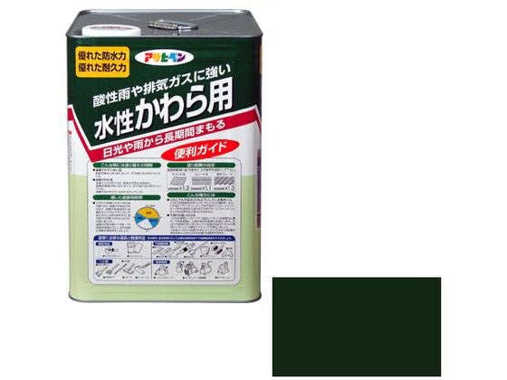 【お取り寄せ】アサヒペン 水溶性かわら用 14L アイリッシュグリーン 絵の具 ペンキ塗り 息抜き 室内装飾 土木 組み立てる原材料