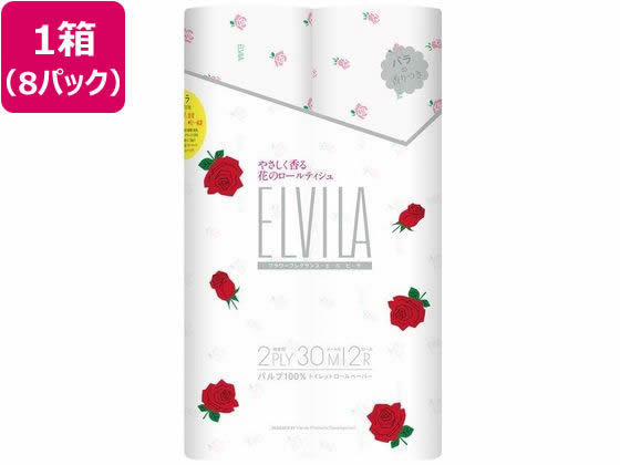 王子ネピア エルビラ バラ 12ロール ダブル 30m×8パック 香り付きトイレットペーパー トイレペーパー トイレットペーパー