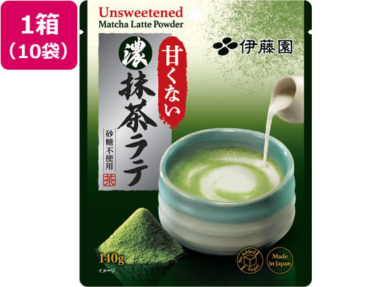 伊藤園 甘くない濃い抹茶ラテ 140g&times;10袋 京都府産宇治抹茶100%使用 粉末 スティック 緑茶 お茶 飲料｜JET PRICE