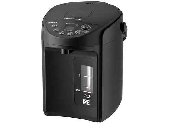 タイガー VE電気まほうびん とく子さん 2.2L クールブラック PIQ-G220KC 電気ポット 電気ケトル キッチン家電 調理家電|JET PRICE