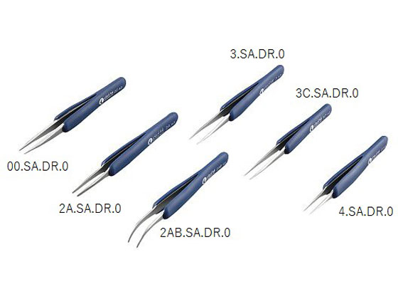 【お取り寄せ】アズワン ESDラバーグリップピンセット 2A.SA.DR.0 静電気対策 クリーン 静電気対策