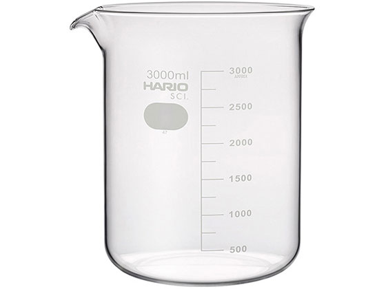【お取り寄せ】HARIO ビーカー(目安目盛付き)3000mL ビーカー 計量カップ コップ ガラス容器 計量器