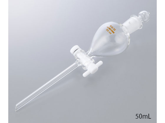 【お取り寄せ】アズワン 丸型分液ロート テフロン(R)プラグ付 500mL 漏斗 ロート じょうご ガラス容器 計量器