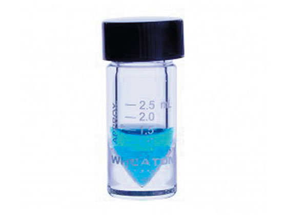 【お取り寄せ】WHEATON ミニバイアル ソリッドキャップ 3mL 目盛 あり W986277NG スクリュー管瓶 ガラス容器 計量器