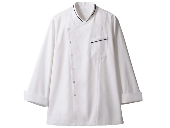 【お取り寄せ】住商モンブラン 長袖コックコート 白×黒 LL 6-1061 厨房 調理服 飲食店ユニフォーム ユニフォーム