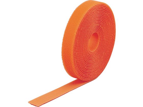 【お取り寄せ】マジックバンド[[R下]]結束テープ両面 オレンジ40mm×25m 結束用面ファスナー 結束バンド 結束テープ 結束 梱包