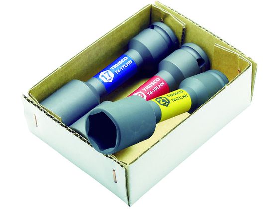 【お取り寄せ】TRUSCO 薄肉ホイルナットロングソケット3個セット 差込角12.7 T4-3LHNSET ソケット ソケットレンチ 作業用品 工具