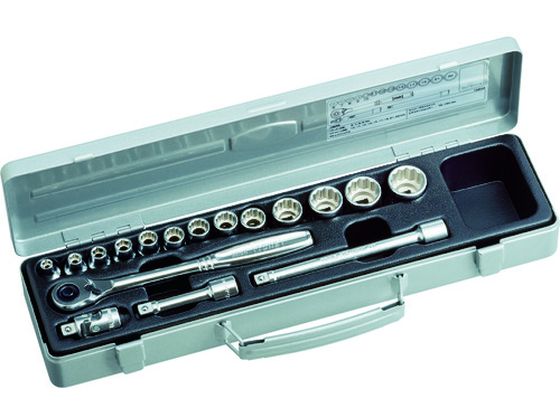 【お取り寄せ】TONE ソケットレンチセット 差込角9.5mm 17点セット 1560M ソケット ソケットレンチ 作業用品 工具｜JET PRICE