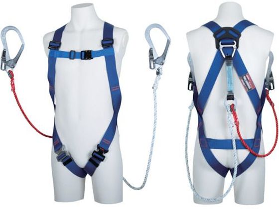 【お取り寄せ】ツヨロン ライトハーネス ツインロープ式 青 Mサイズ 墜落制止用器具 安全保護具 作業 19,323円