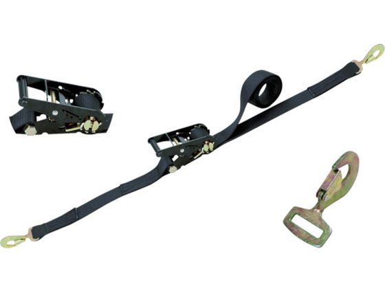 3260円 【当店限定販売】 シライ ラチェットバックル 黒 スナップフックツイスト付 RK50LB6SHT500