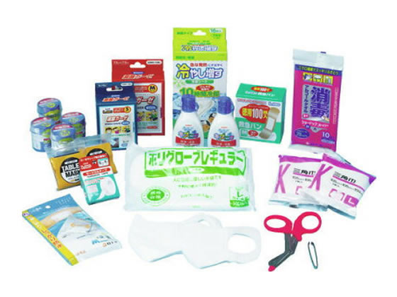 【お取り寄せ】sanwa 防災用救急箱セット 10人用 400-524 非常用持ちだし袋 避難グッズ 防災