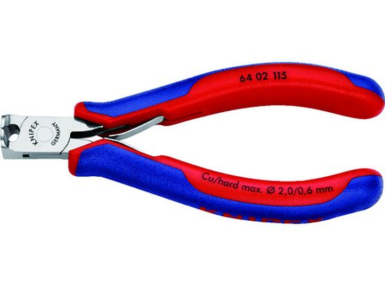 【お取り寄せ】KNIPEX 6402-115 エレクトロニクスエンドカッティングニッパー 6402-115 ニッパ ペンチ プライヤー 作業用品 工具