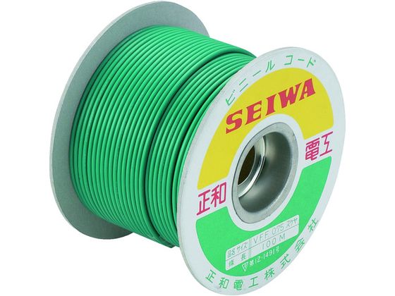 【お取り寄せ】正和電工 アースコード VSFコード 100m ドラム巻 SF-100CD 配線 制御 コントロール機器