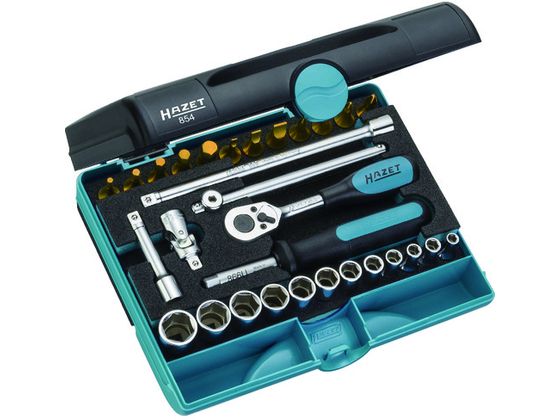 【お取り寄せ】HAZET ソケットレンチセット(差込角6.35mm) 854 ソケット ソケットレンチ 作業用品 工具