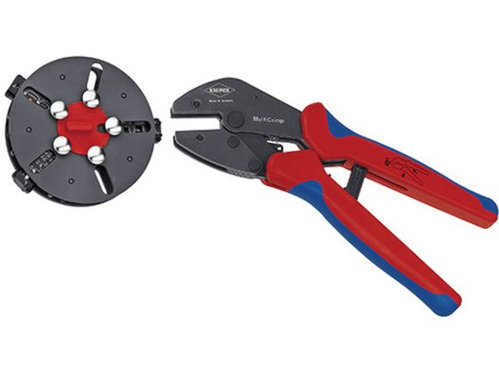 【お取り寄せ】KNIPEX 9733-01 マルチクリンプ マガジン付圧着工具 9733-01 圧着工具 空調 電設資材 作業用品 工具