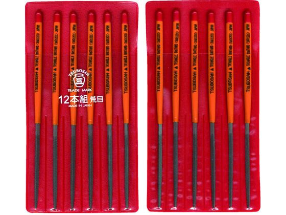 【お取り寄せ】ツボサン 組ヤスリ 12本組 三角 荒目 SA012-01 ヤスリ 研削研磨用品 作業用品 工具