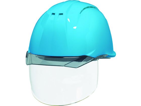 【お取り寄せ】DIC 透明バイザーヘルメット シールド面付 アクアブルー／スモーク ヘルメット 安全保護具 作業