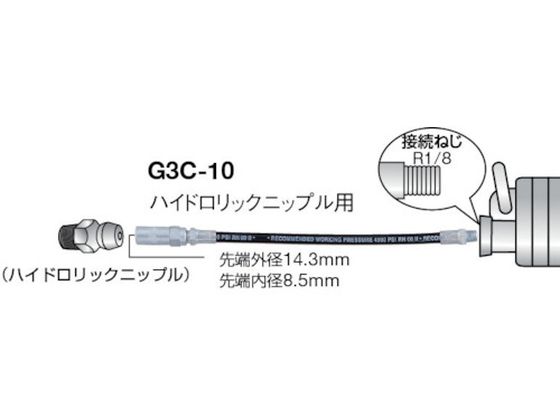 Trusco グリスガン用ホース 265mm G3c 10 最大51 Offクーポン 265mm