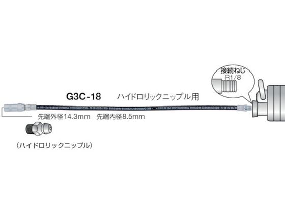 入荷中 Trusco グリスガン用ホース 466mm G3c 18 Qdtek Vn