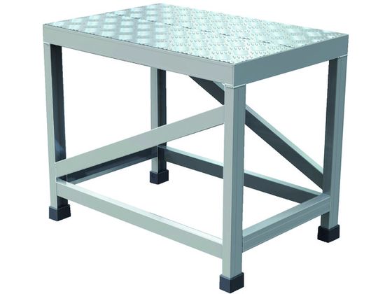 【お取り寄せ】TRUSCO アルミ製溶接一体構造型作業台 縞板タイプ 一段(完成品) W600×D400×H500 WTDBC-6450 作業台 実験台 研究室設備