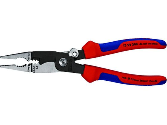 【お取り寄せ】KNIPEX エレクトロプライヤー ロック付 200mm 1392-200 ノーズプライヤー ペンチ ニッパ プライヤー 作業用品 工具