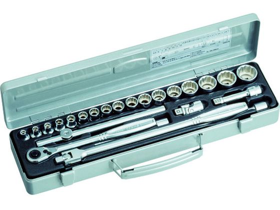 【お取り寄せ】TONE ソケットレンチセット 6角12角タイプ 差込角9.5mm 24点セット CX3172 ソケット ソケットレンチ 作業用品 工具｜JET PRICE