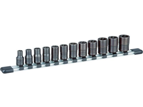 【お取り寄せ】TONE トルネードソケットセット(ホルダー付) 12pcs HTR312 ソケット ソケットレンチ 作業用品 工具