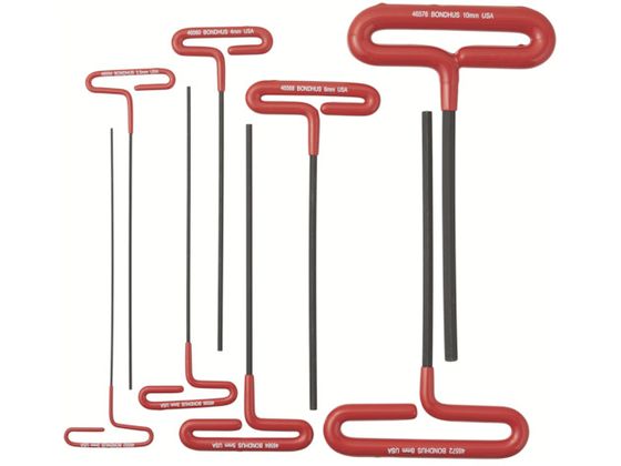 【お取り寄せ】ボンダス ループ・T-ハンドル ロングセット(クッション・グリップ付) セット8本組(2-10mm) CTHX80M-9 六角棒レンチ ドライバー 作業用品 工具