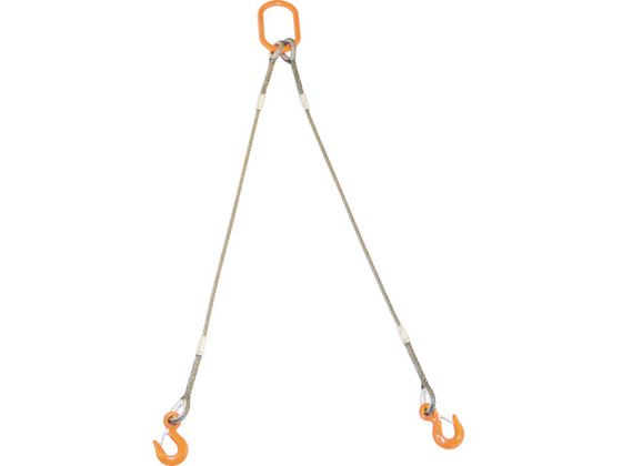 【お取り寄せ】TRUSCO 2本吊りWスリング フック付き 6mm×1.5m ワイヤー スリング 吊具 バランサー 物流 作業|JET PRICE