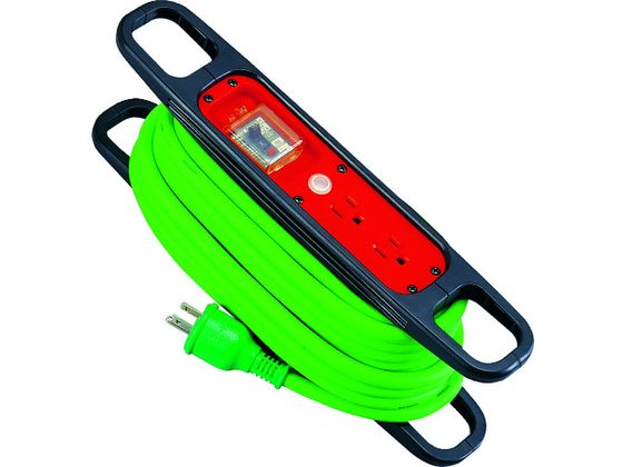 【お取り寄せ】日動 ハンドリール 100V 3芯&times;10m 緑 アース過負荷漏電しゃ断器付 HR-EK102-G 延長コード コードリール 工事用品 作業用品 工具｜JET PRICE 14,486円