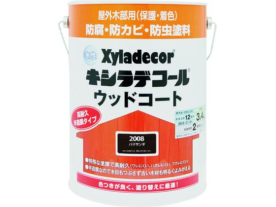 【お取り寄せ】KANSAI 水性XDウッドコートS パリサンダ 3.4L #00097670230000 塗料 塗装 養生 内装 土木 建築資材