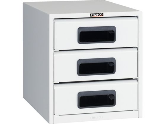 【お取り寄せ】TRUSCO αレターケース スチール深型3段 引出飛出防止型 A4-W3N ファイリングキャビネット Ａ４ 書類整理庫 ファイリングキャビネット ロッカー オフィス家具