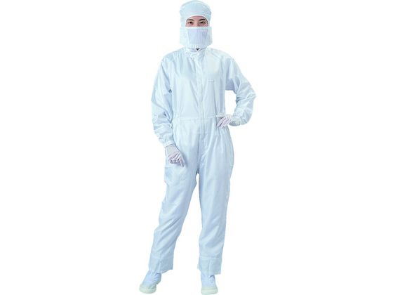 【お取り寄せ】ブラストン フード付つなぎ服 ホワイト LLサイズ BSC-11032-W-LL クリーンウェア クリーン対策 静電気対策|JET PRICE