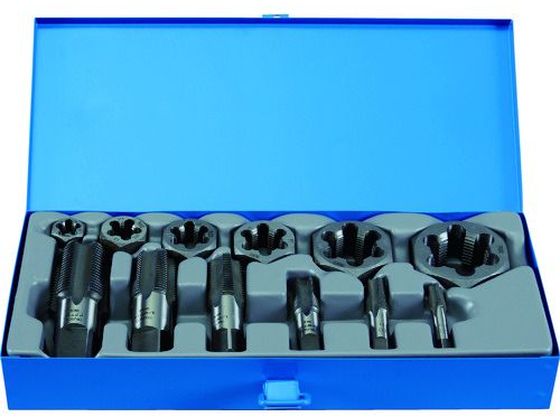 【お取り寄せ】TRUSCO 管用タップ、六角サラエナットダイスPTねじセット THDT-PTSET ねじ切り工具 タップ ダイス 切削工具 作業用品 工具