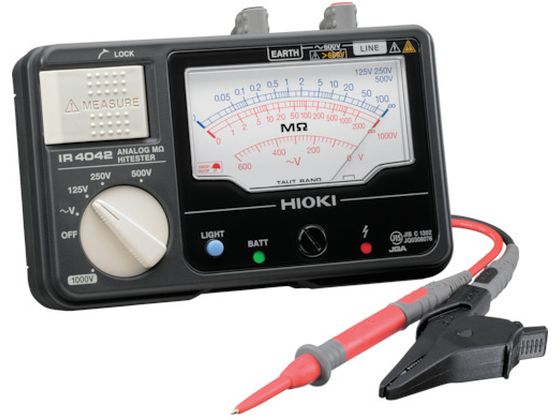 【お取り寄せ】HIOKI アナログ絶縁抵抗計(4レンジ) IR4042-10 IR4042-10 電気測定 測定 作業