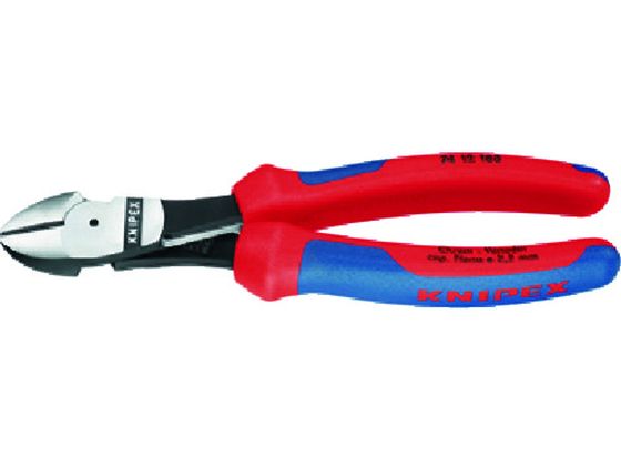 【お取り寄せ】KNIPEX 強力型ニッパー バネ付 180mm 7412-180 ニッパ ペンチ プライヤー 作業用品 工具