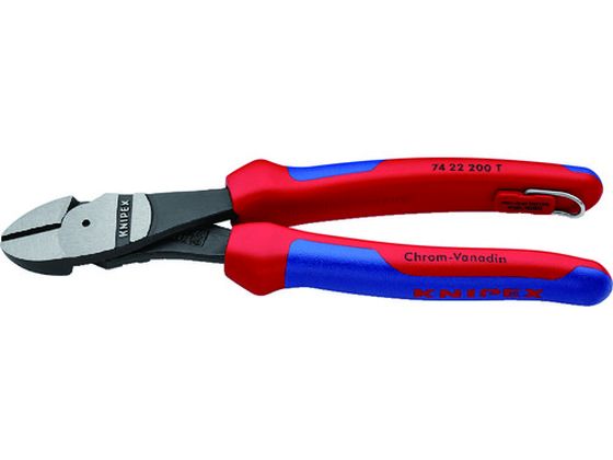 【お取り寄せ】KNIPEX 強力型ニッパー 落下防止 12度 オフセット型 200mm 7422-200TBK ニッパ ペンチ プライヤー 作業用品 工具