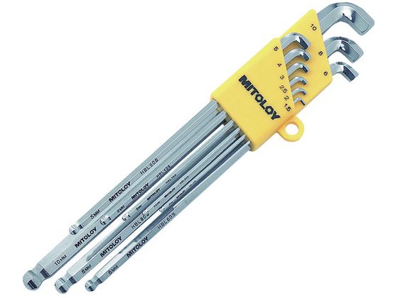 【お取り寄せ】ミトロイ L型ホローレンチ ボールポイントスタビーロングmmホルダー9本組 HBL900S 六角棒レンチ ドライバー 作業用品 工具