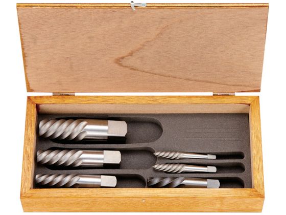 【お取り寄せ】TRUSCO エキストラクターセット ラセン型 6本組 木箱入 EXS-1822 ねじ切り工具 タップ ダイス 切削工具 作業用品 工具|JET PRICE