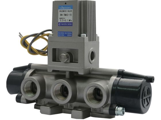 【お取り寄せ】日本精器 4方向電磁弁15AAC100V7Mシリーズシングル BN-7M43-15-E100 電磁弁 コンプレッサー 空圧機器 ホース 生産加工用品 作業用品 工具