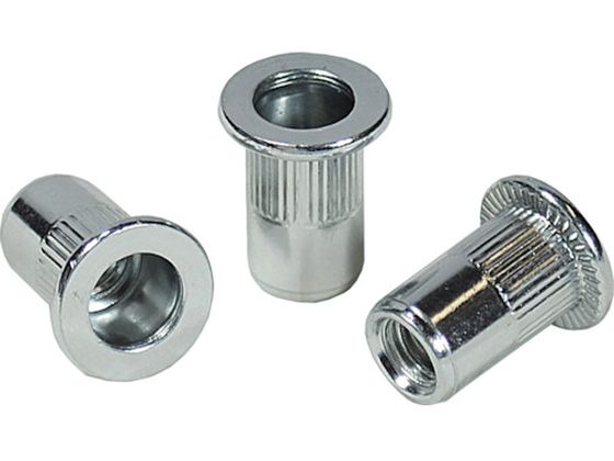 【お取り寄せ】エビ ローレットナット(平頭・スティール製) 板厚2.5 M4×0.7(1000個入) NSD4MR 釘 ねじ ボルト 素材 作業用品 工具
