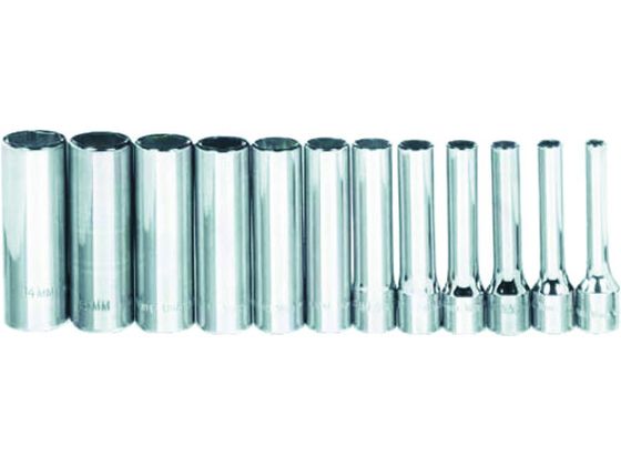 【お取り寄せ】WILLIAMS 1／4ドライブ ディープソケットセット 6角 12個 JHWMSMD12HRC ソケット ソケットレンチ 作業用品 工具｜JET PRICE