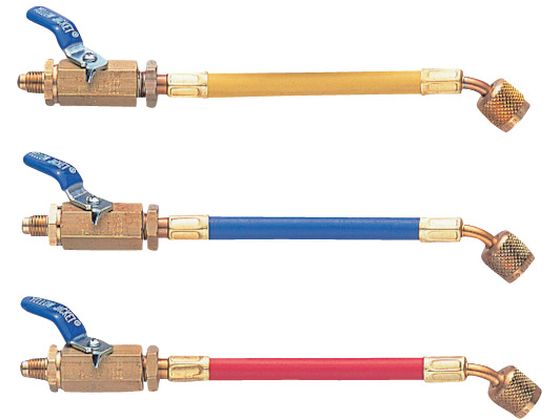 【お取り寄せ】イエロージャケット 1／4 BV付ホース オス(BV付)×メス 青 Y25202 エアチューブ ホース 流体継手 チューブ 生産加工用品 作業用品 工具