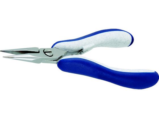【お取り寄せ】idealtek ESD精密プライヤー 半丸 ロング 140mm ギザ付 ES6024-CR-BG-IT ノーズプライヤー ペンチ ニッパ プライヤー 作業用品 工具