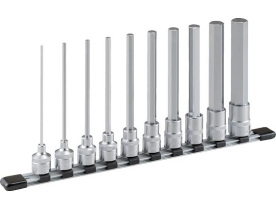 【お取り寄せ】TONE 超ロングヘキサゴンソケットセット(ホルダー付) 10pcs HH410LL ソケット ソケットレンチ 作業用品 工具