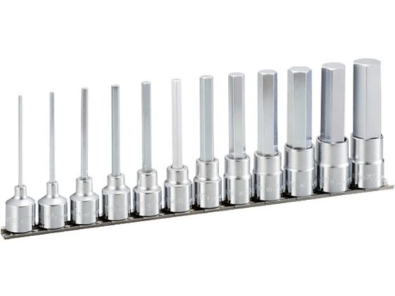 【お取り寄せ】TONE ロングヘキサゴンソケットセット(ホルダー付) 12pcs HH412L ソケット ソケットレンチ 作業用品 工具