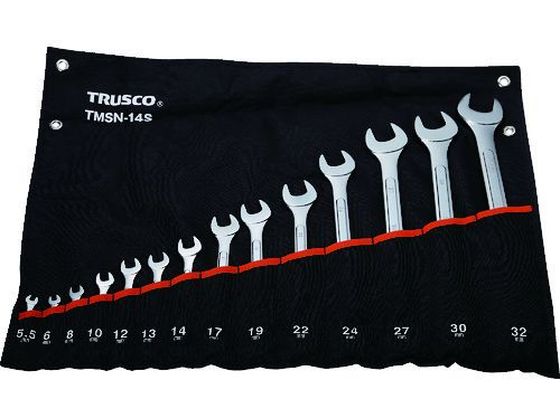 【お取り寄せ】TRUSCO コンビネーションスパナセット(パネルタイプ) (14本組) TMSN-14S コンビネーションスパナ レンチ スパナ プーラー 作業用品 工具