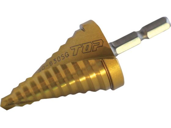 【お取り寄せ】TOP 電動ドリル用六角シャンクスパイラルステップドリル ゴールドタイプ ESD-630SG 穴あけ工具 ドリル 切削工具 作業用品 工具